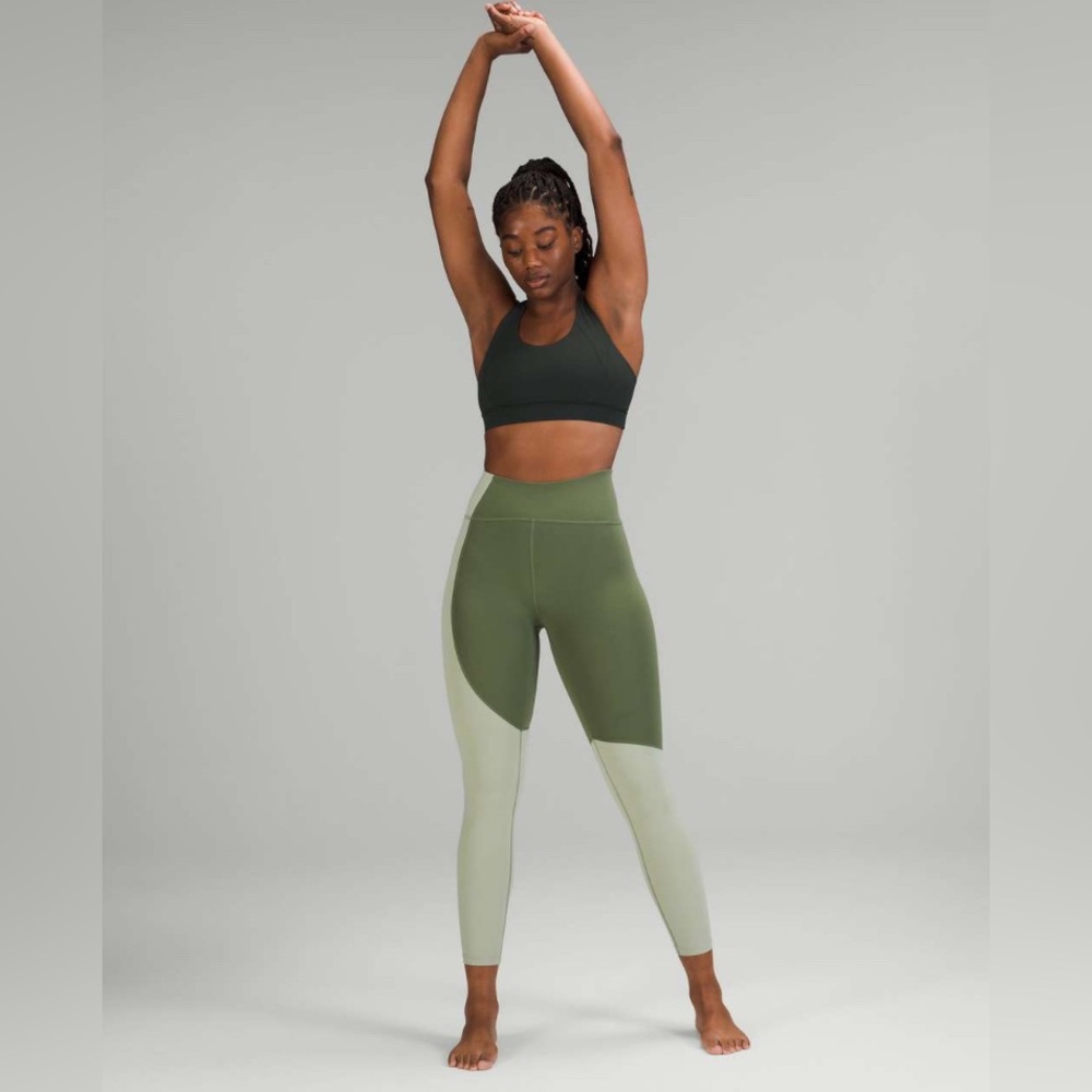Lululemon Nulu Colour Block High-Rise Green Twill / Green Fern Size 6